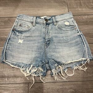 Pistola Light Blue Distressed Jean Shorts